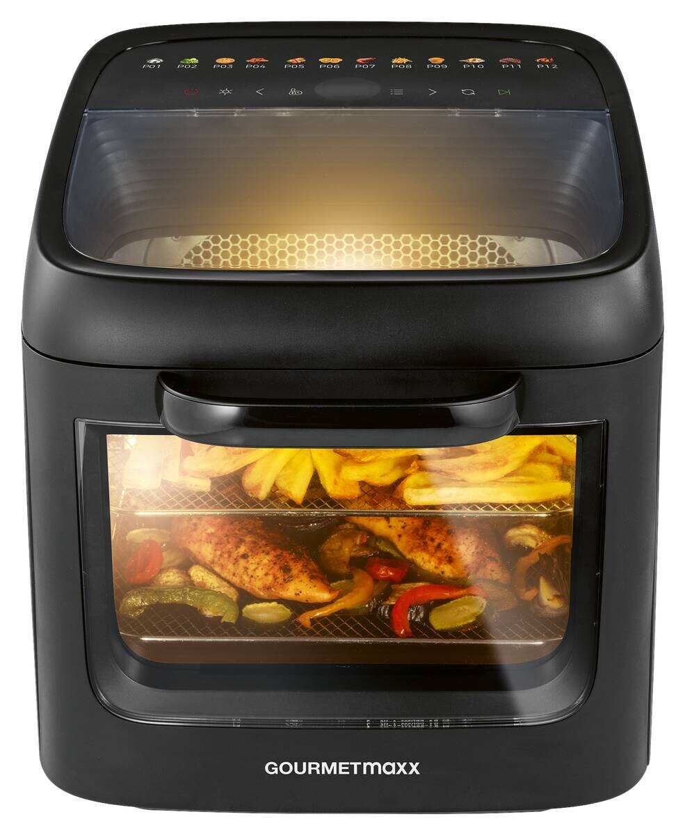 GOURMETmaxx Heißluftfritteuse 16409 schwarz Metall B/H/L: ca. 33,7x35,5x44,6 cm ca. 12,5 l