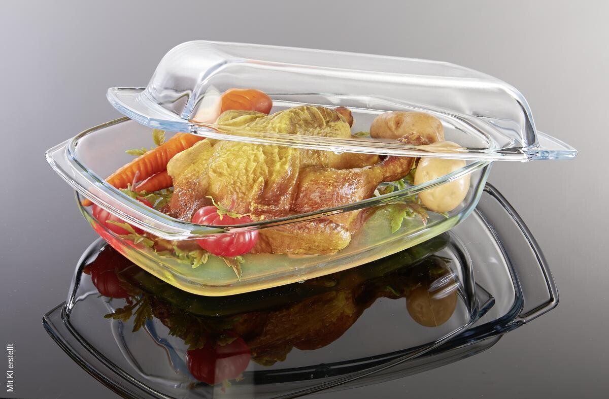 Brat- und Backform Glas B/H/L: ca. 22x7x34 cm