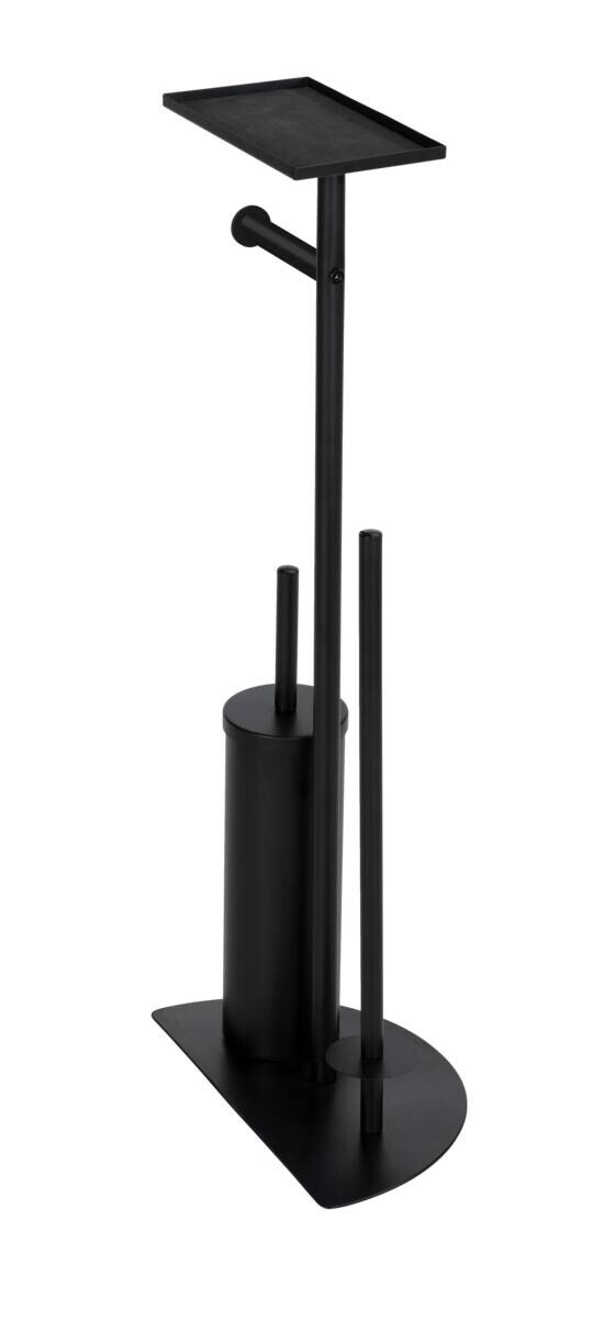 WENKO Stand-WC-Garnitur Cosenza Neo schwarz Edelstahl