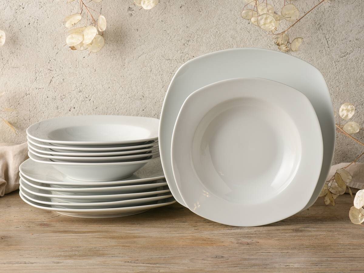 CreaTable Tafelservice Amelie weiß Porzellan 12 tlg.