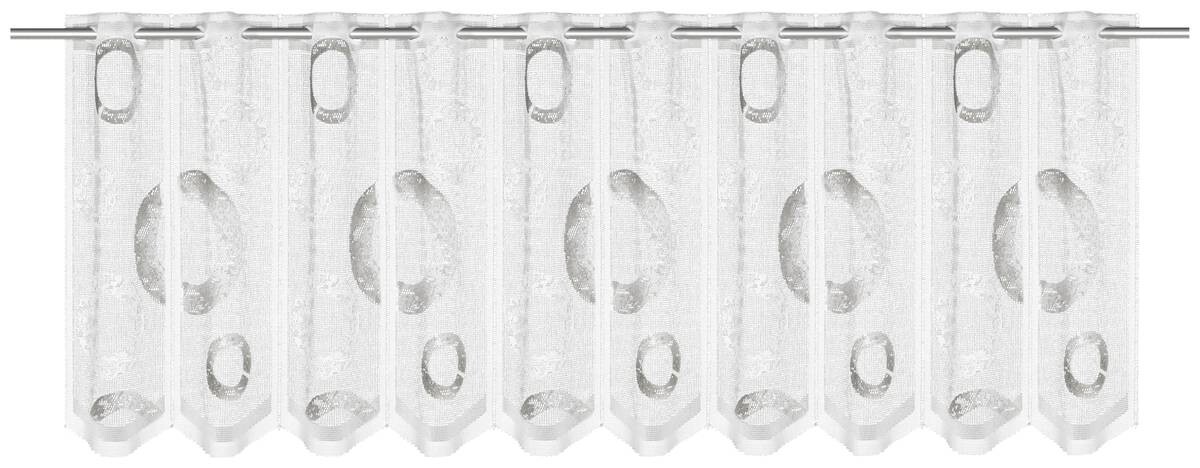 POCOline Scheibengardine Kreis grau B/L: ca. 150x45 cm