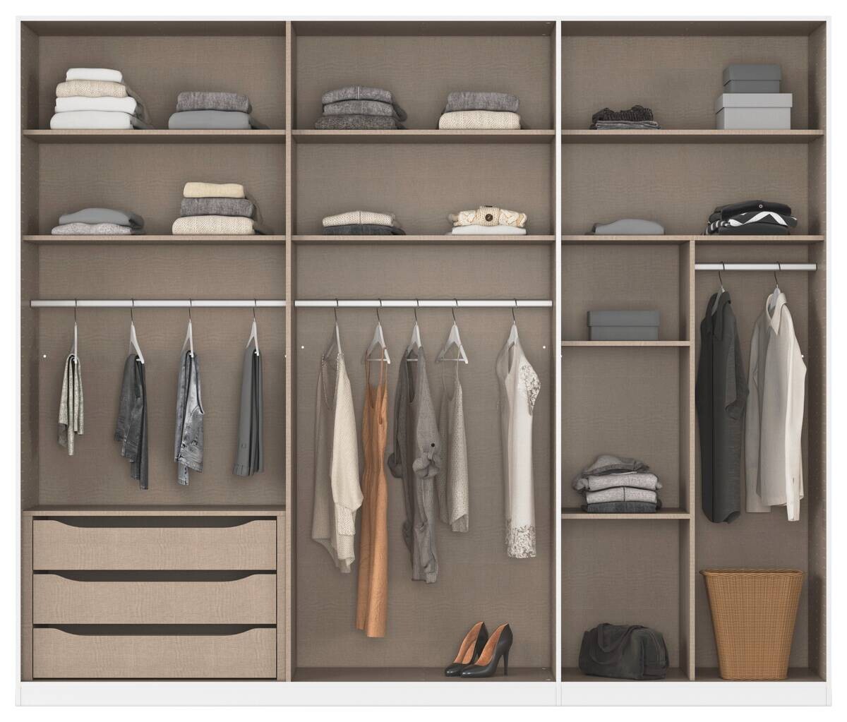 Kleiderschrank Alabama Alpinweiß B/H/T: ca. 271x229x54 cm