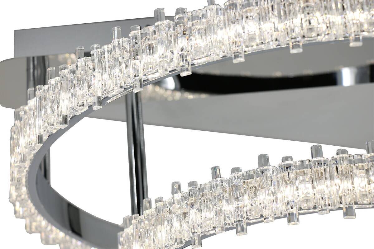 POCOline LED-Deckenleuchte Aurora Chrom Metall Acryl B/H/L: ca. 61x28,5x68 cm