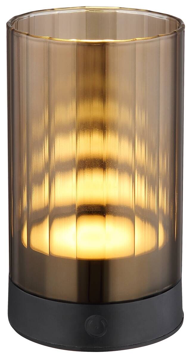 GLOBO LED-Tischleuchte braun schwarz Glas H/D: ca. 14x8 cm