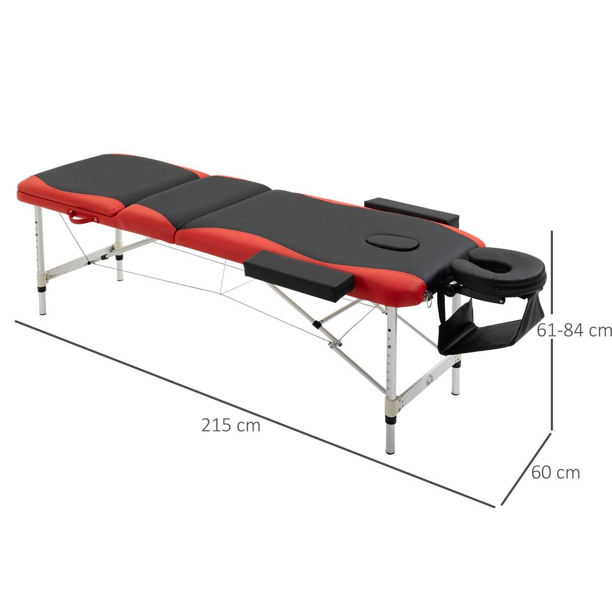 HOMCOM Massageliege rot PVC B/H/L: ca. 60x215x84 cm