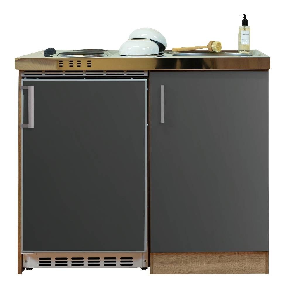 Respekta Miniküche 100 grau matt B/H/T: ca. 100x87x60 cm