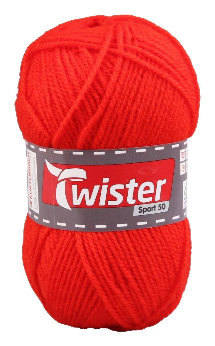 Twister Handstrickgarn Twister Sport uni rot L: ca. 15000 cm