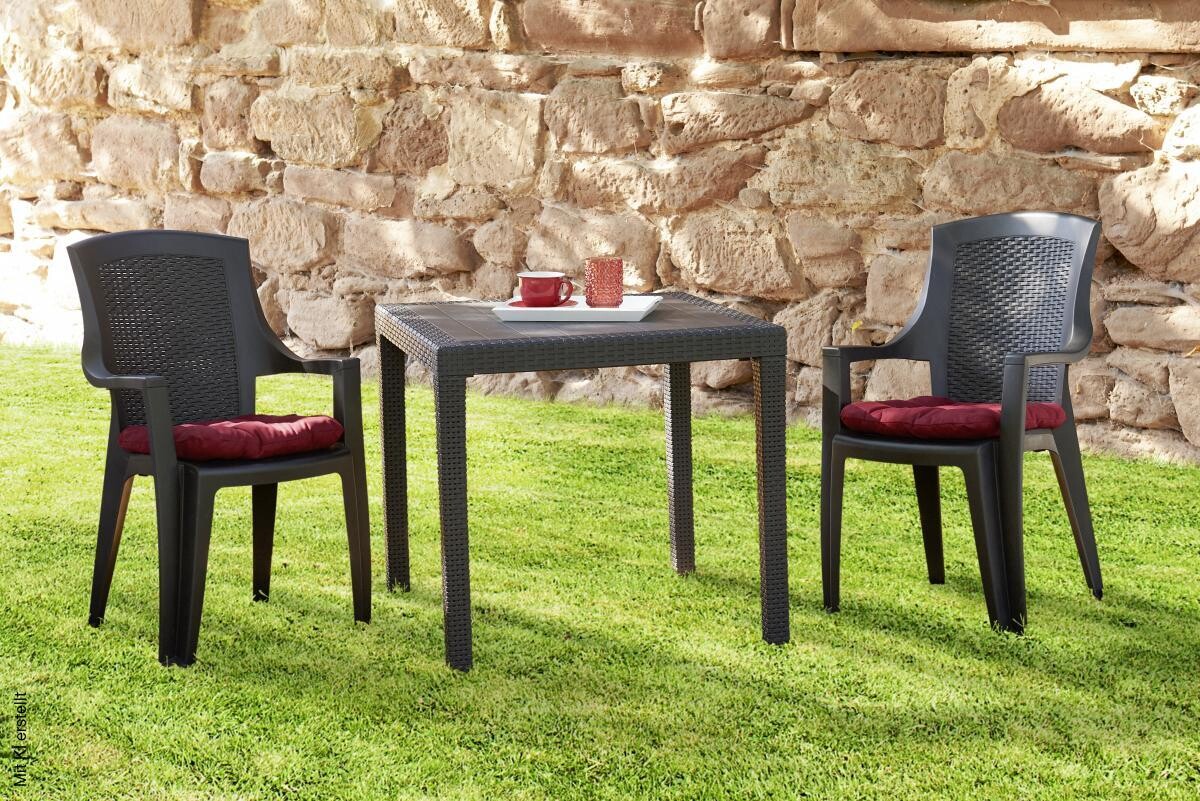 ProGarden Stapelsessel Eden anthrazit Kunststoff B/H/L: ca. 55x91x46 cm