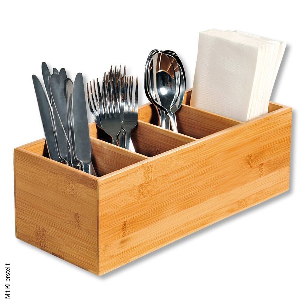 Kesper Besteckkasten braun Bambus B/H/L: ca. 14x12x35 cm