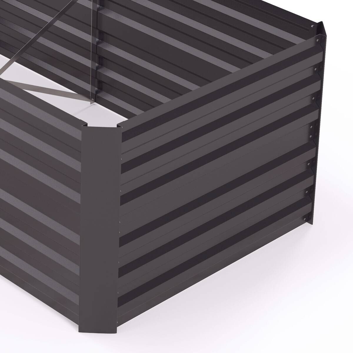 Outsunny Hochbeet dunkelgrau Stahl B/H/L: ca. 90x59x180 cm