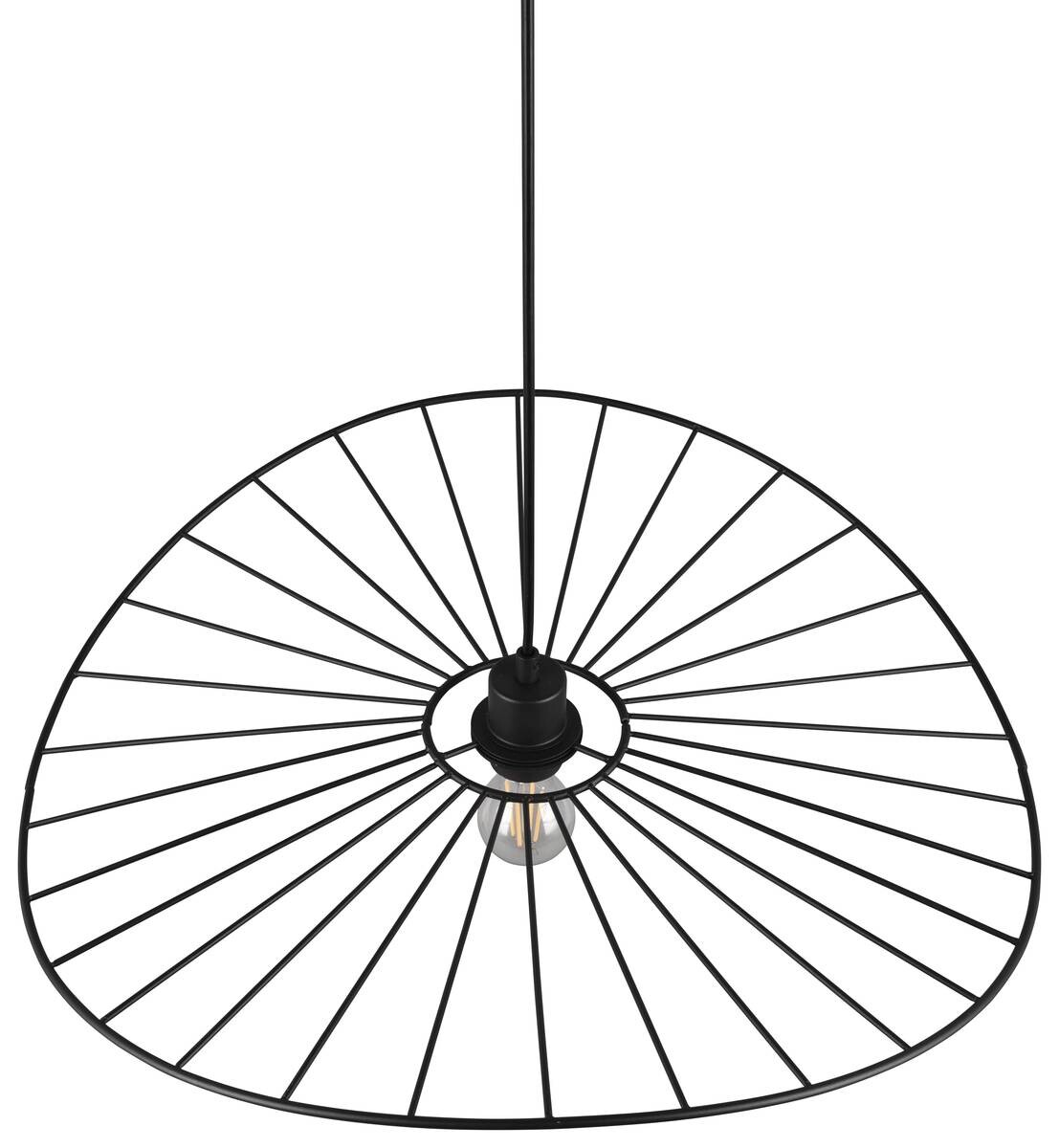 Reality Pendelleuchte R31451032 Chapeau schwarz Metall H/D: ca. 150x60 cm E27 1 Brennstellen