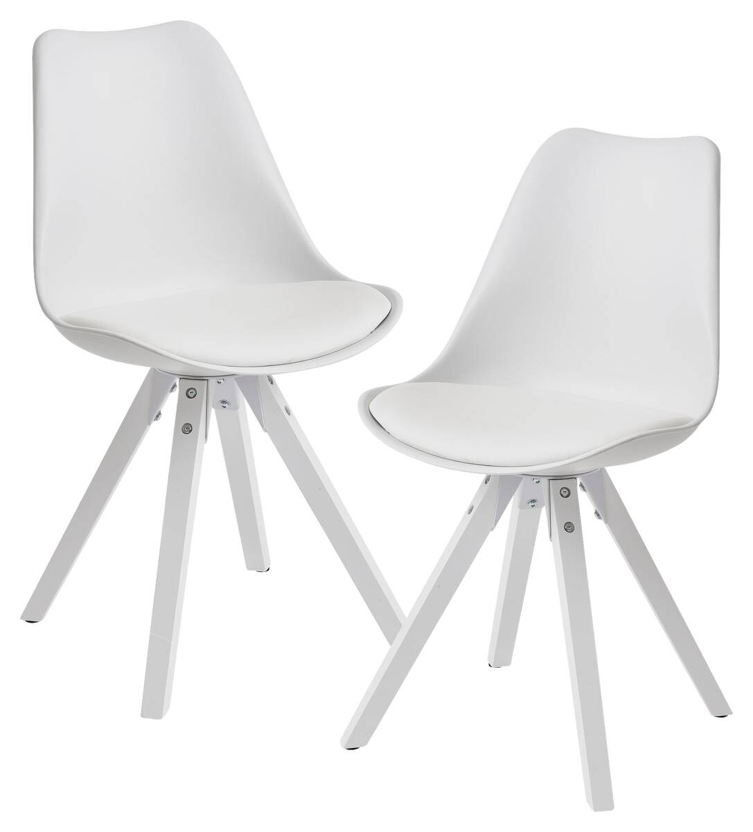 Stuhl 2er-Set. weiß B/H/T: ca. 49x87x52 cm
