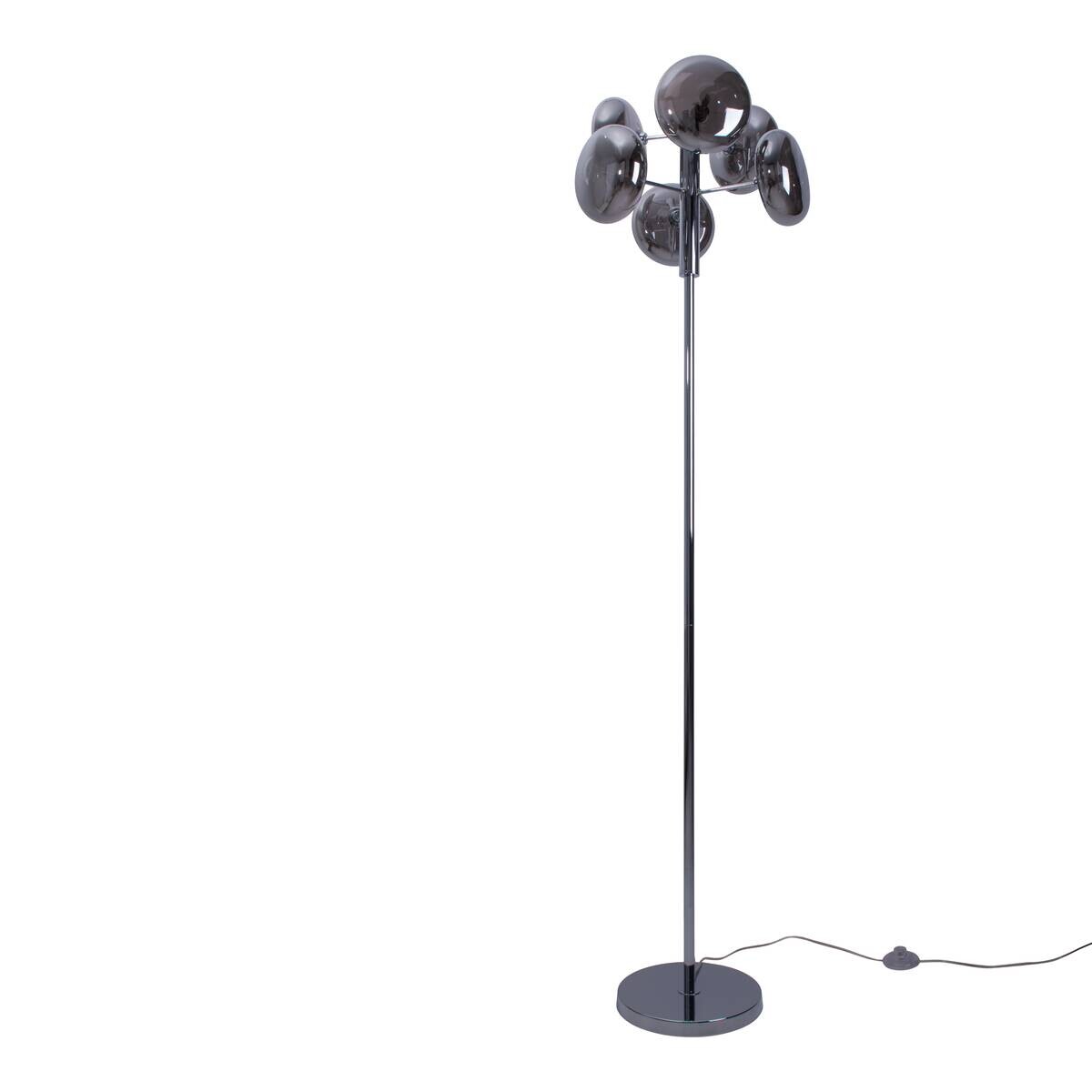 Näve Leuchten Stehleuchte 2070597 Chrom Metall Glas B/H/T: ca. 44x165x44 cm 6 Brennstellen