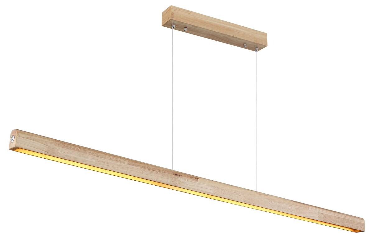 GLOBO LED-Pendelleuchte TERAO natur Holz B/H/T: ca. 6,5x140x14 cm 1 Brennstellen