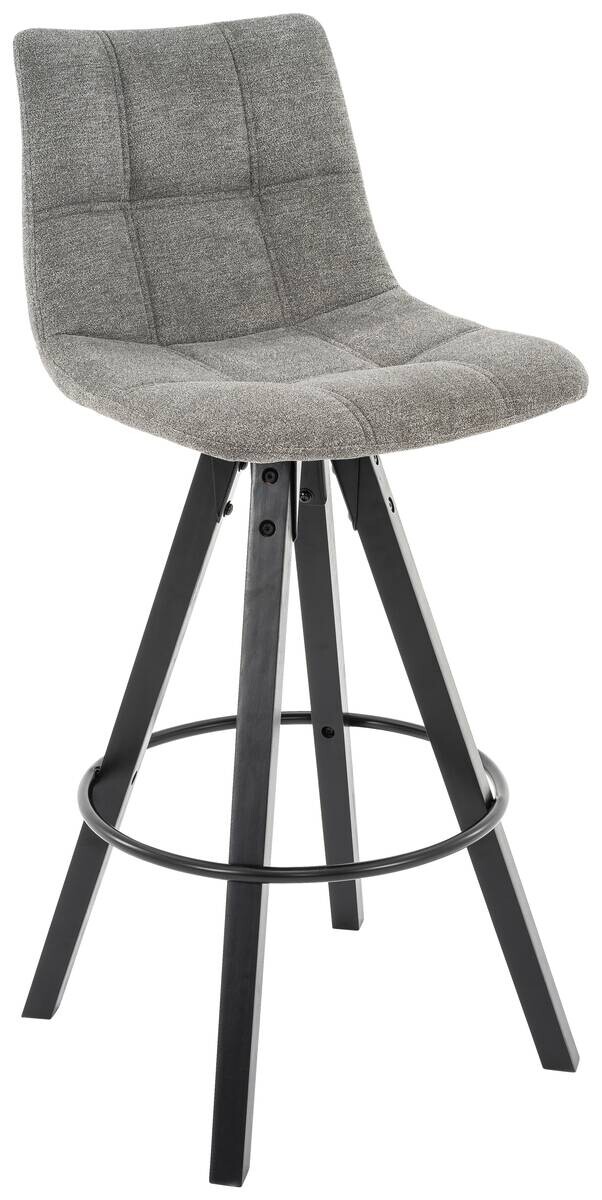 Barhocker FM grau schwarz Microfaser Holz B/H/T: ca. 45x104x54 cm