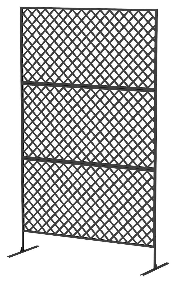Outsunny Raumteiler schwarz Stahl B/H/L: ca. 45x198x122 cm