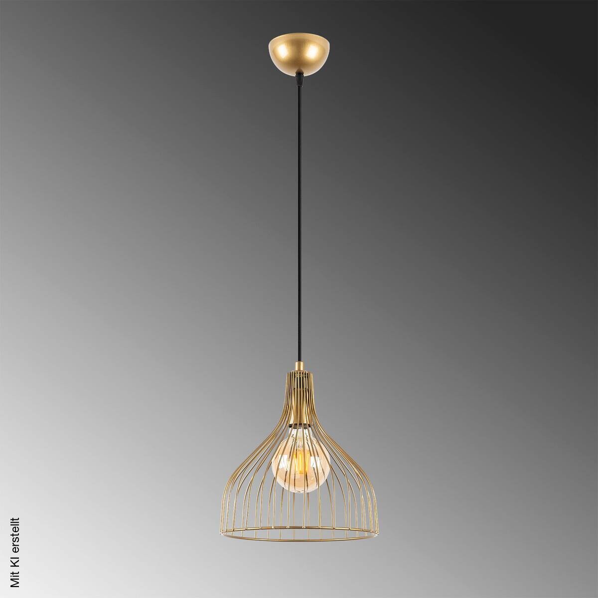 Opviq Pendelleuchte Cafu gold B/H/L: ca. 25x123x25 cm E27 1 Brennstellen
