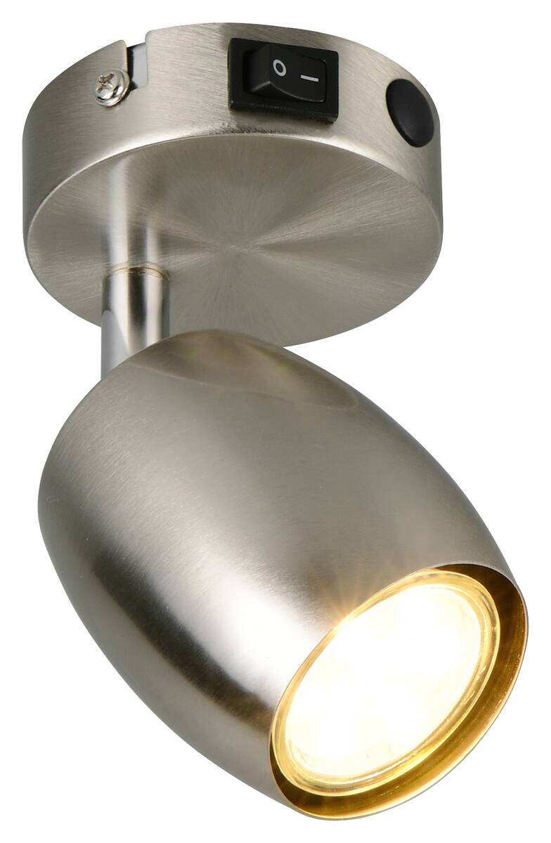 Reality Spots Nancy nickel matt Metall B/H/L: ca. 9,5x14x8 cm GU10 1 Brennstellen