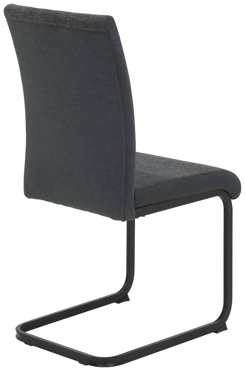 Stuhl 4er Set LINN anthrazit schwarz Webstoff Metall B/H/T: ca. 43x92x52 cm