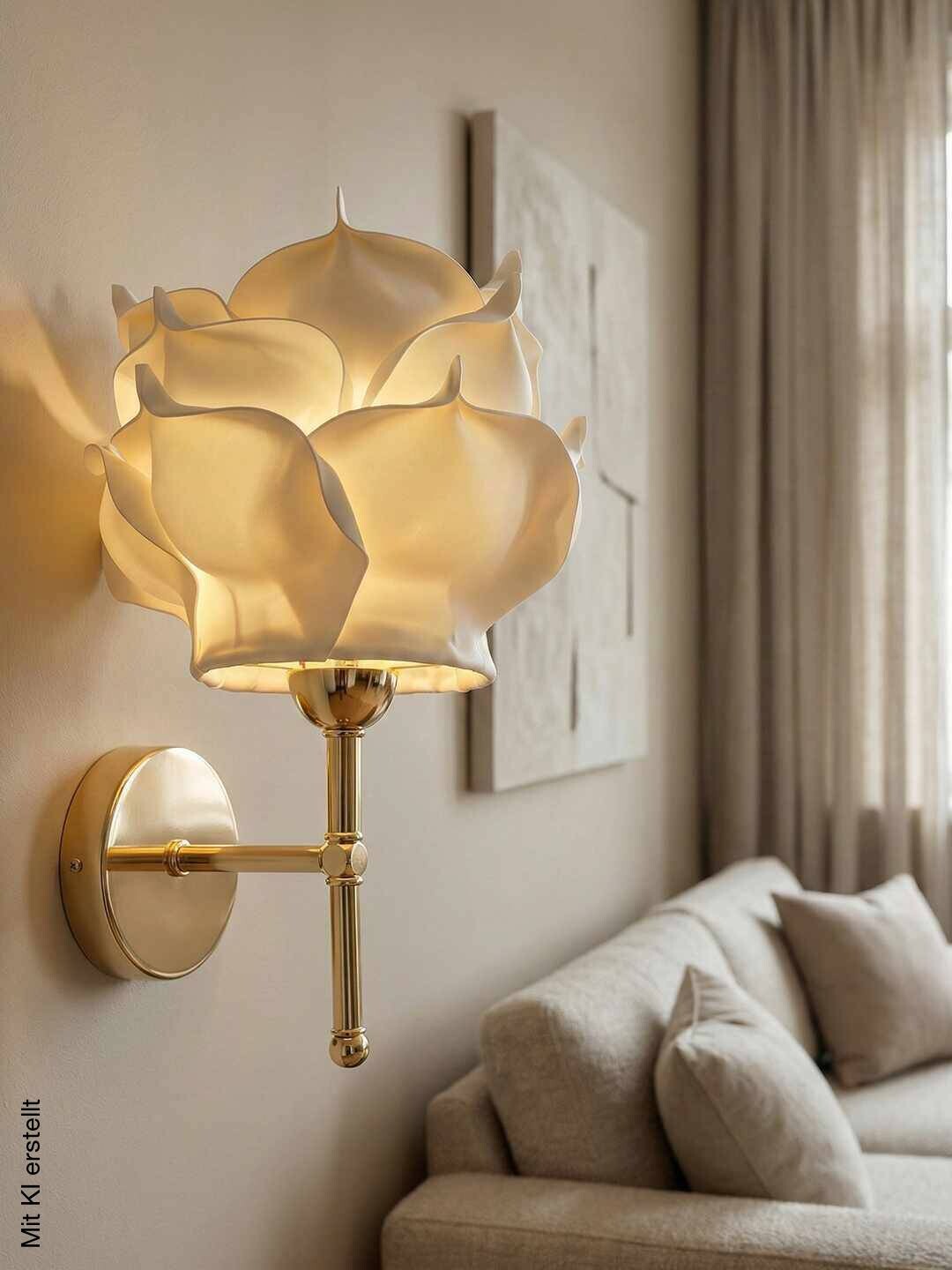 Opviq Wandleuchte gold beige Metall B/H/T/L/D: ca. 24x40x24x24x24 cm 1 Brennstellen