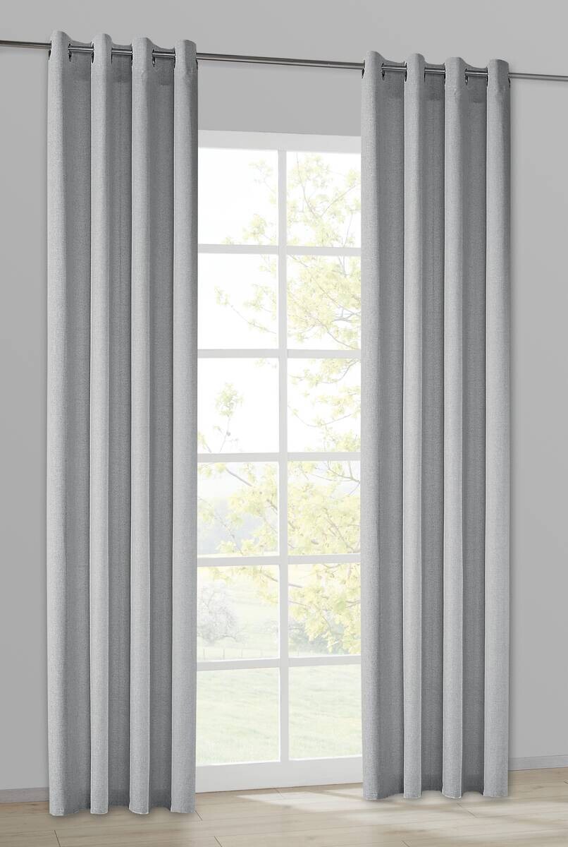 Ösenvorhang Sevilla dunkelgrau B/L: ca. 135x245 cm
