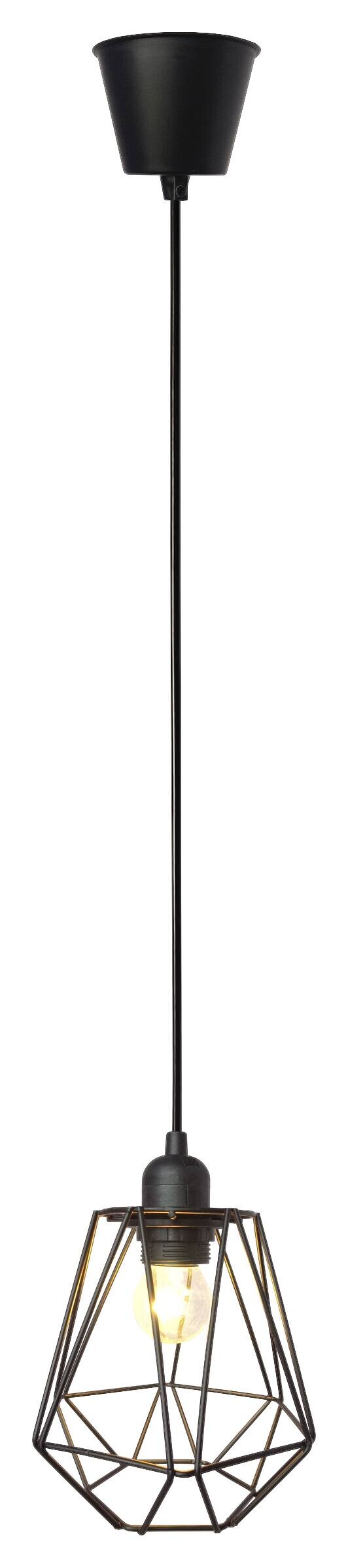POCOline Pendelleuchte Wie schwarz Metall H/D: ca. 120x16 cm E27 1 Brennstellen