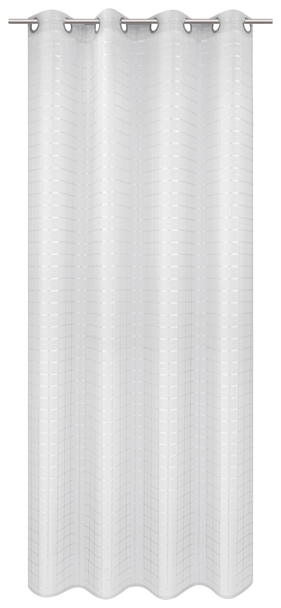 POCOline Ösenvorhang Check weiß 100% Polyester B/L: ca. 135x245 cm