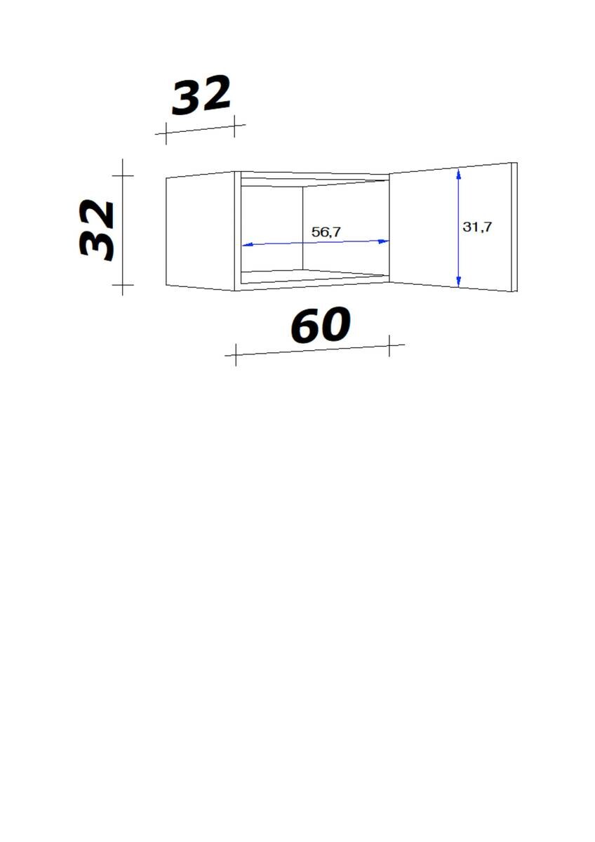 Flex-Well Hängeschrank Lucca weiß matt B/H/T: ca. 60x32x32 cm
