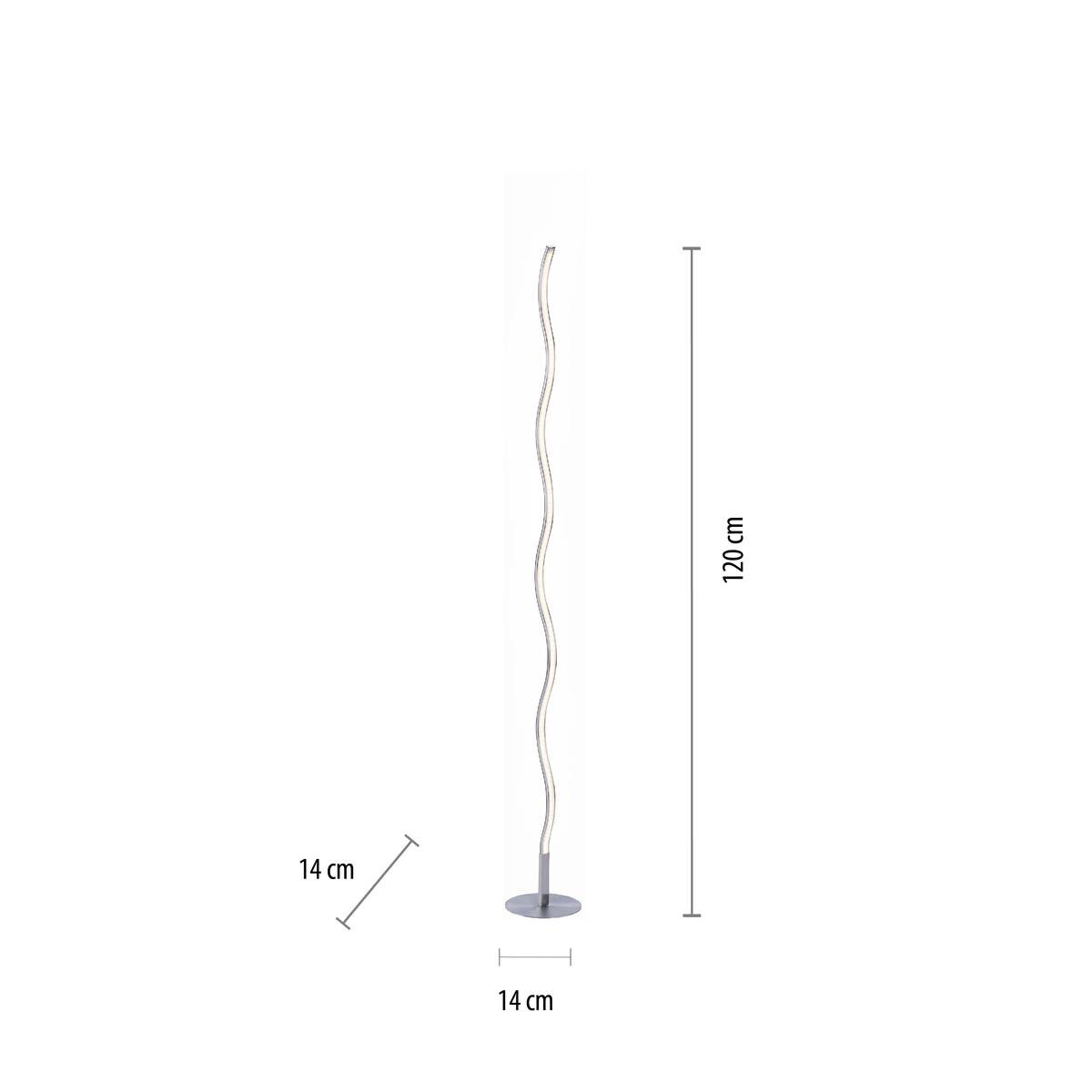 Just Light Stehlampe WAVE 15168-55 weiß stahlfarbig Metall Kunststoff B/H/T: ca. 14x120x14 cm 1 Brennstellen