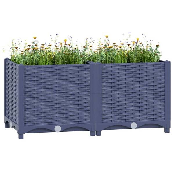 Hochbeet grau Polypropylen B/H/L: ca. 40x38x80 cm
