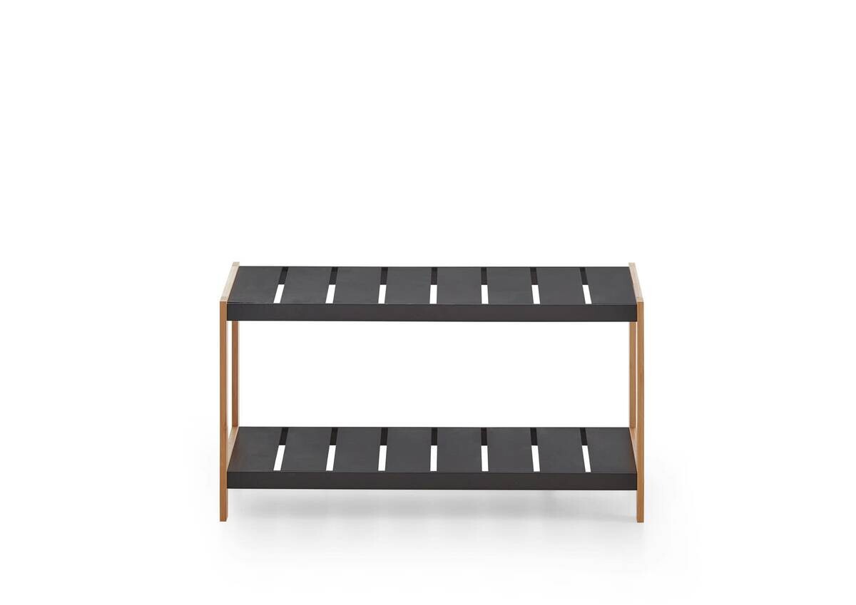 Schuhregal natur schwarz B/H/T: ca. 70x36x26 cm