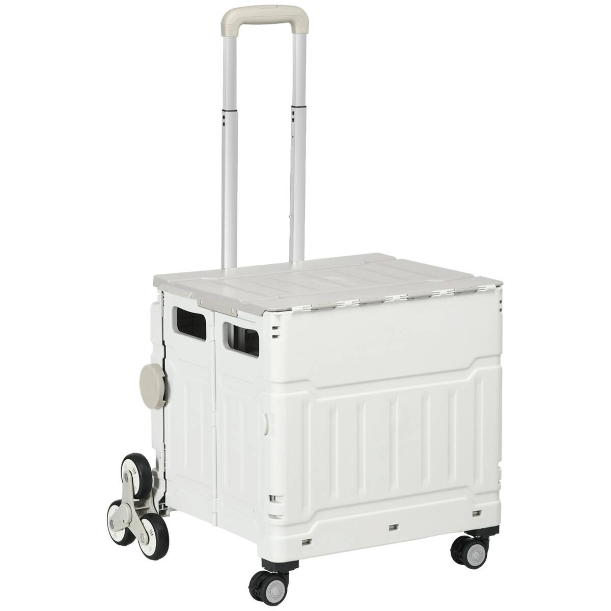 HOMCOM Haushaltshelfer weiß Edelstahl B/H/L: ca. 48x52x100 cm