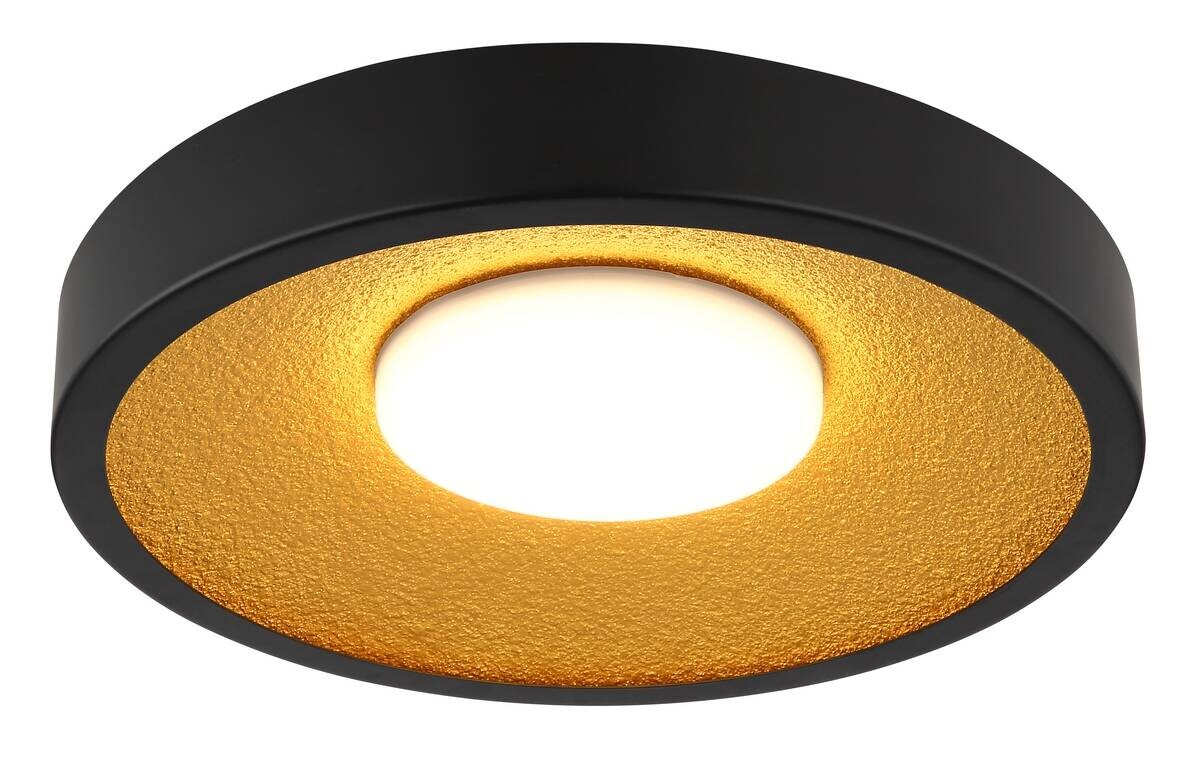 GLOBO Deckenventilator schwarz gold Kunststoff Metall B/H/L: ca. 11x42,5x42,5 cm