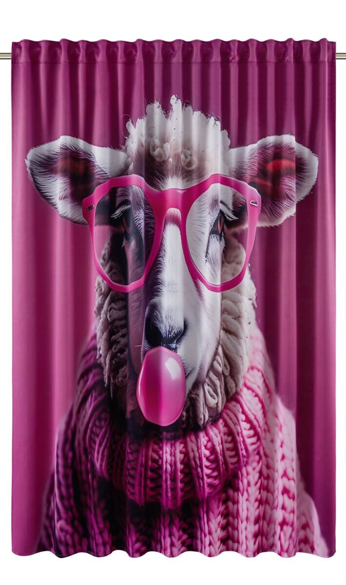 POCOline Verdunklungsvorhang Wolli-Brille pink B/L: ca. 250x245 cm