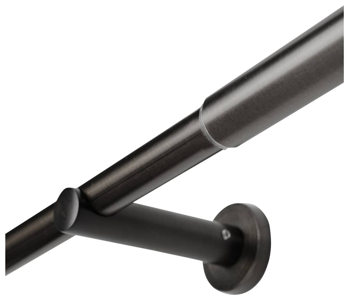 Gardinenstange schwarz Aluminium ausziehbar von ca. 120 bis 210 cm 1.0 Läufe