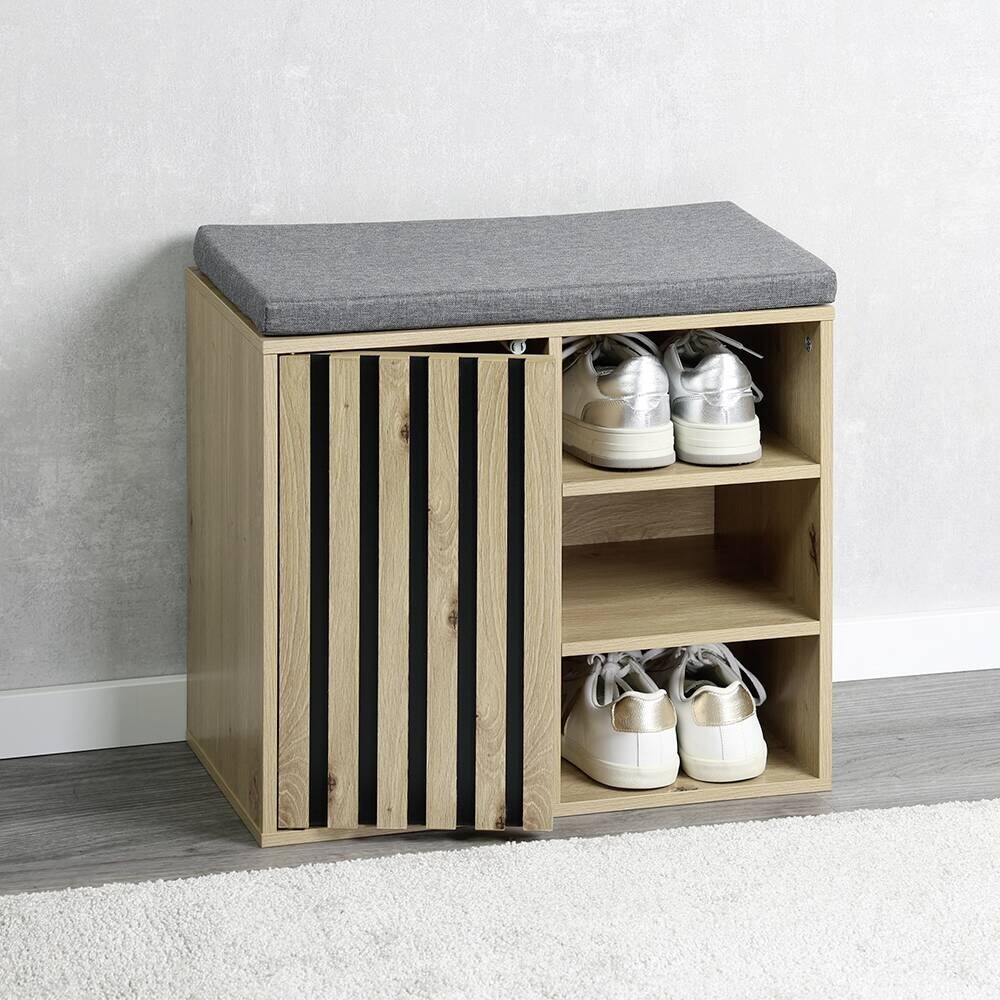 Schuhschrank grau Holz B/H/L: ca. 29,5x48x51,5 cm