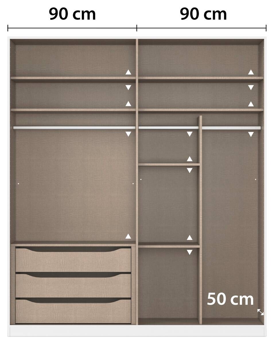 Kleiderschrank Alabama Alpinweiß B/H/T: ca. 181x210x54 cm