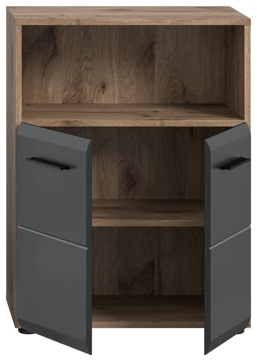 Schrank Ice Nox Oak Nachbildung schwarz matt B/H/T: ca. 60x80x30 cm