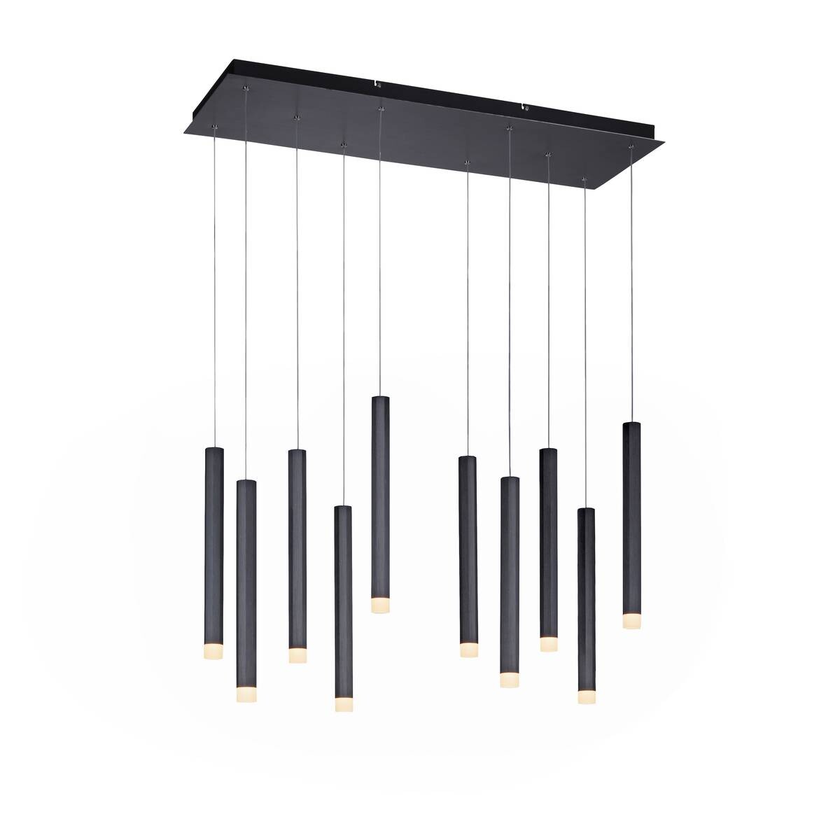 Just Light LED-Pendelleuchte BRUNO 15206-18 schwarz Aluminium Eisen B/H/T: ca. 89x120x30 cm 10 Brennstellen