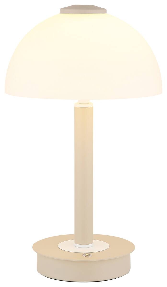 GLOBO LED-Tischleuchte sand Opal Glas Metall H/D: ca. 31,5x18 cm 1 Brennstellen