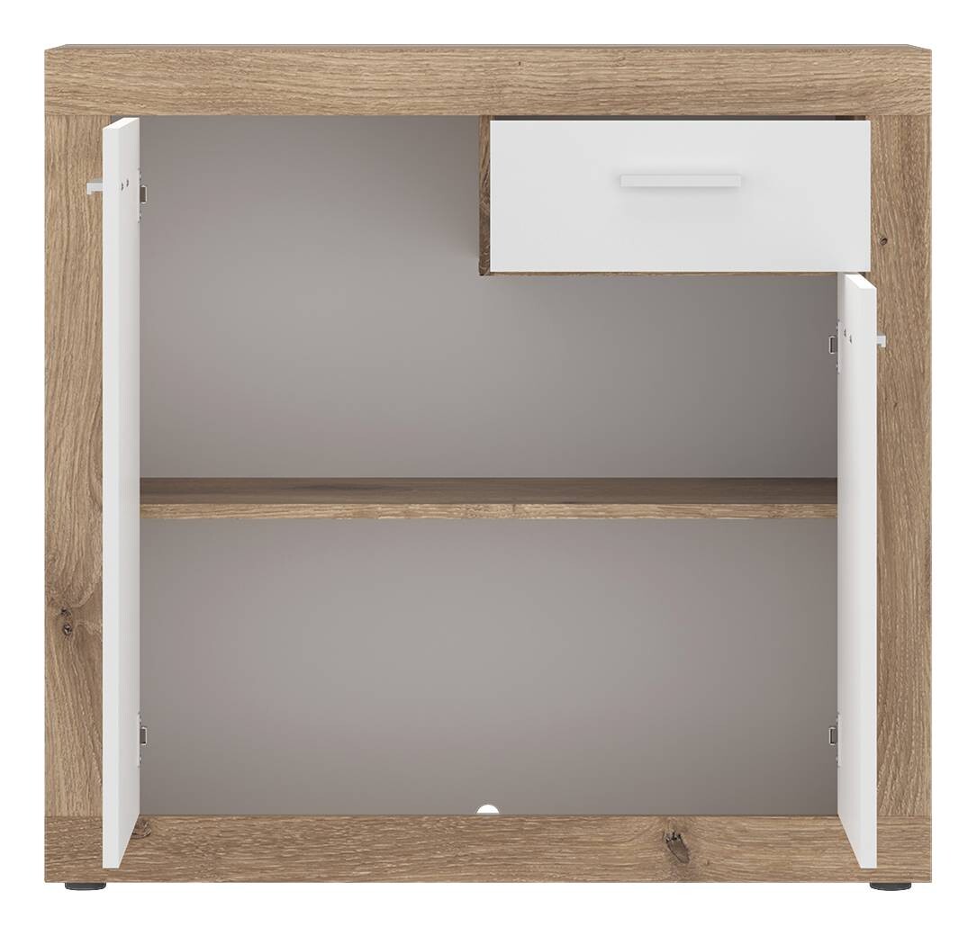 Kommode Focus Eiche Viking Nachbildung weiß glänzend B/H/T: ca. 94,2x90x39 cm