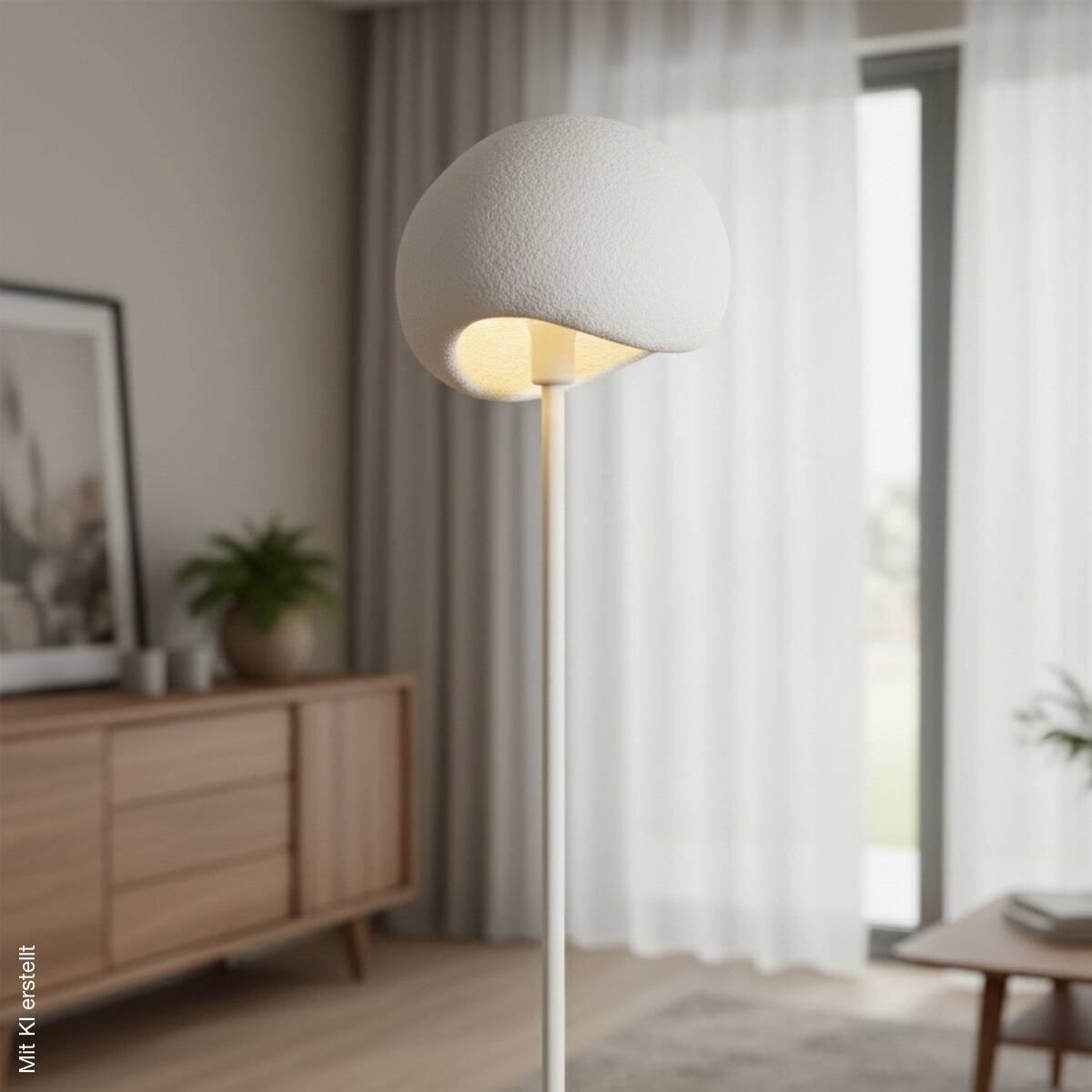 Opviq Stehlampe Yontu-15854 weiß Metall Polyester-Mischgewebe B/H/L: ca. 29x170x34 cm E27 1 Brennstellen