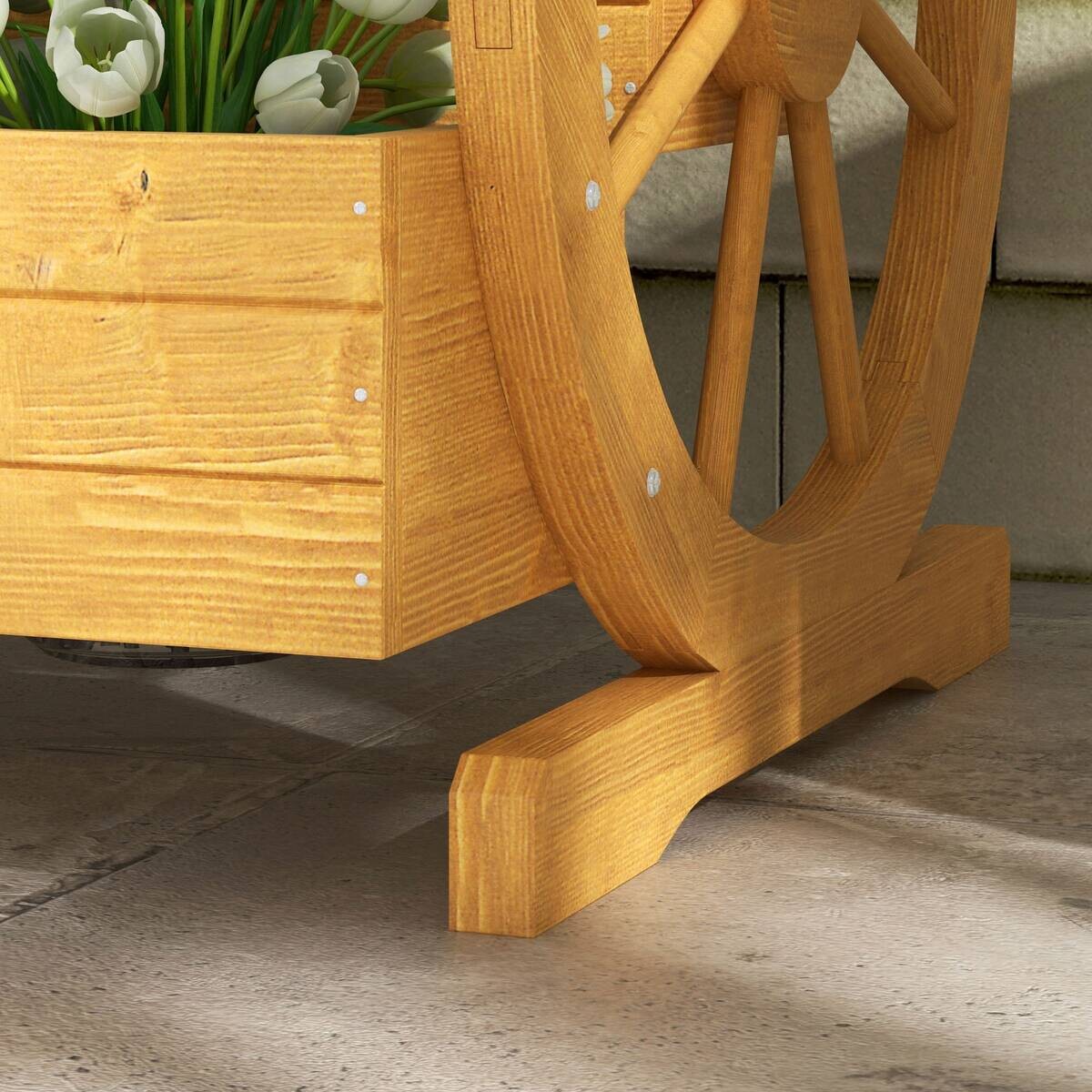 Outsunny Hochbeet natur Edelstahl B/H/L: ca. 62x61x57 cm