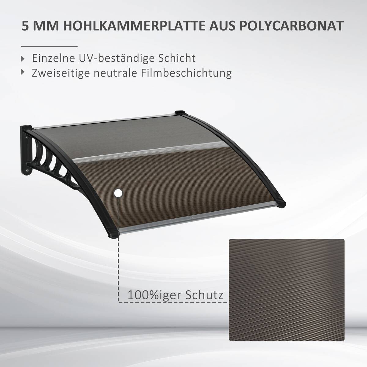 Outsunny Pultvordach braun B/H/L: ca. 96,5x27x103 cm