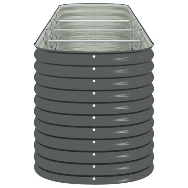 Garten-Hochbeet grau Stahl B/H/L: ca. 80x81x400 cm