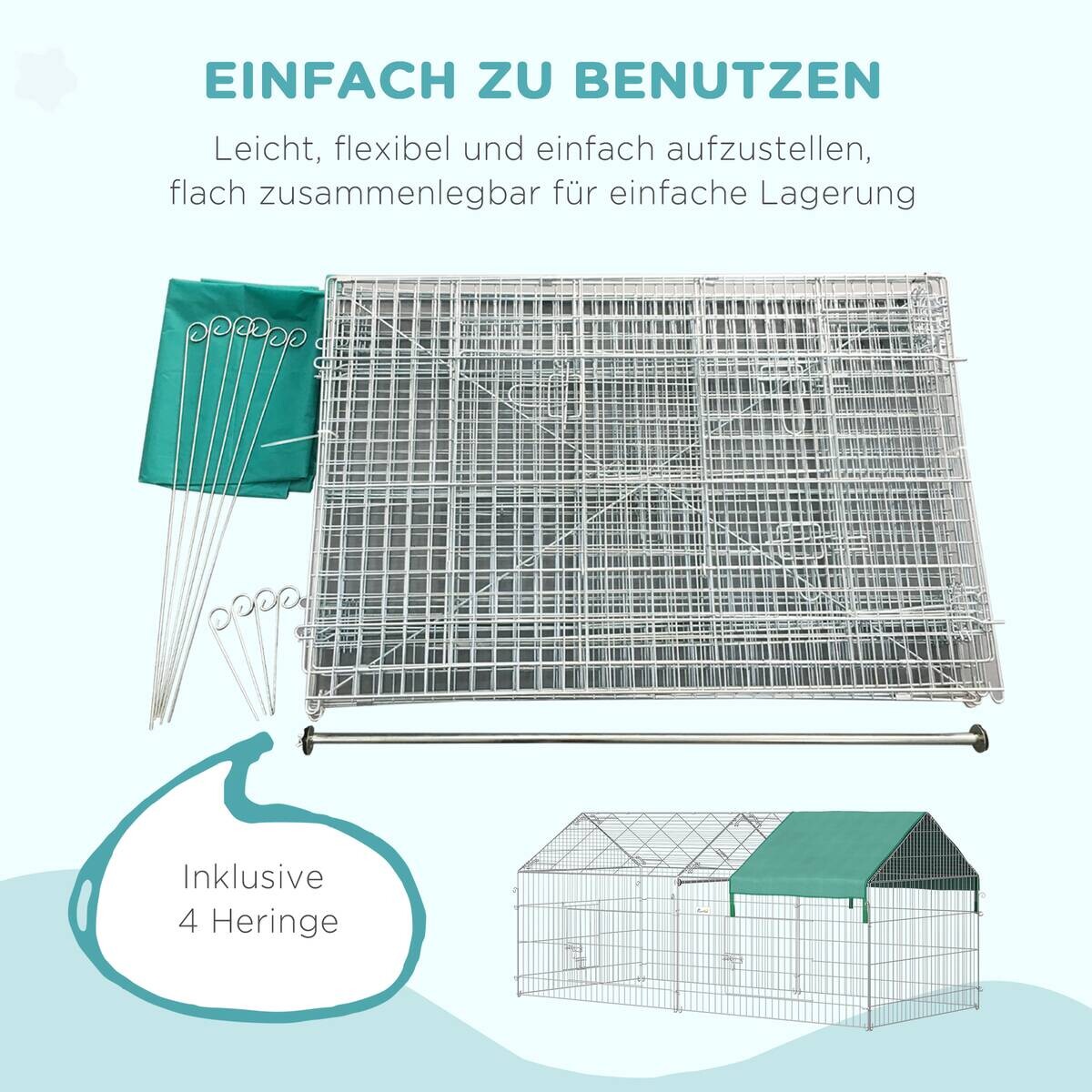 PawHut Gehege grün Polypropylen B/H/L: ca. 103x220x103 cm
