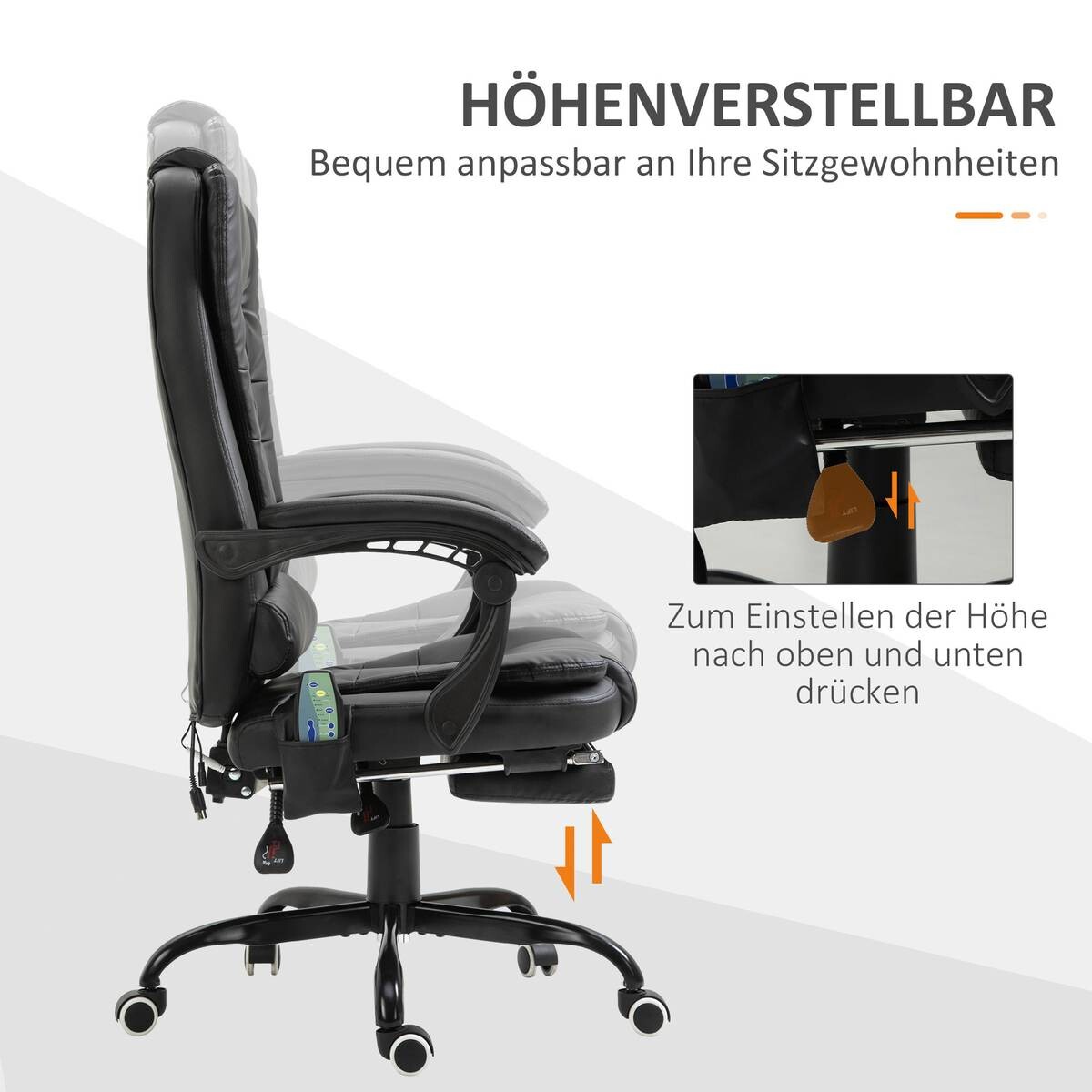 Chefsessel 921-342V91BK schwarz PVC Kunstleder Stahl