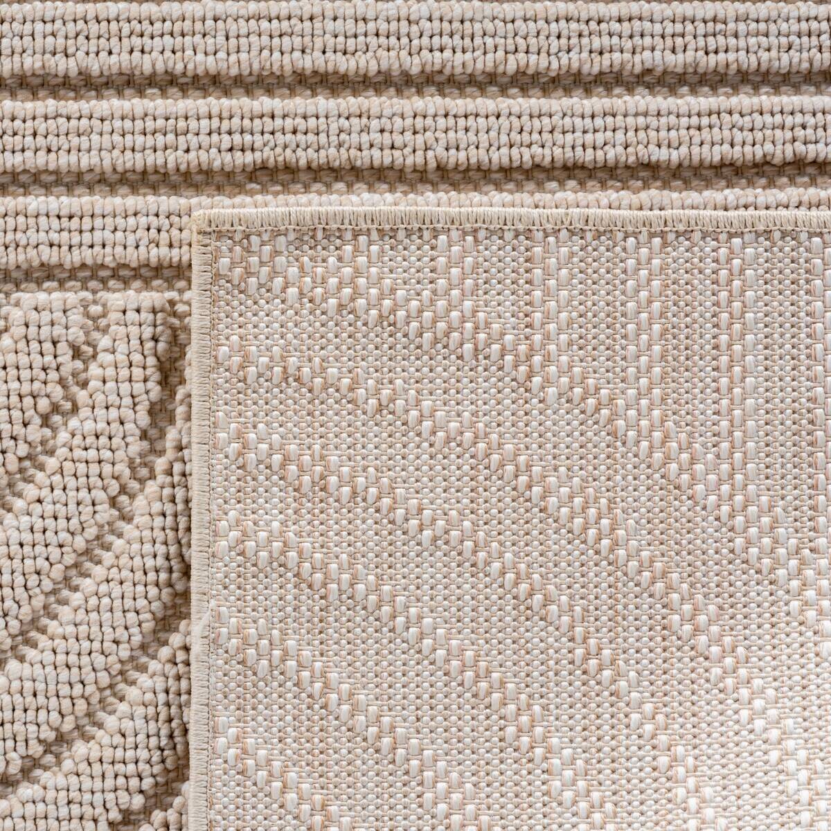 Ayyildiz Kurzflorteppich HELIX beige B/H/L: ca. 200x0,7x200 cm