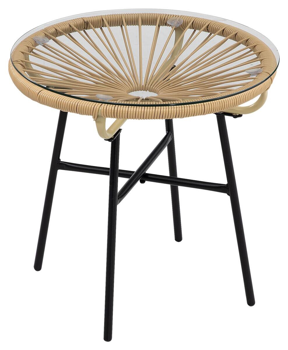 Outsunny Beistelltisch beige Eisen B/H/L: ca. 50x50x50 cm