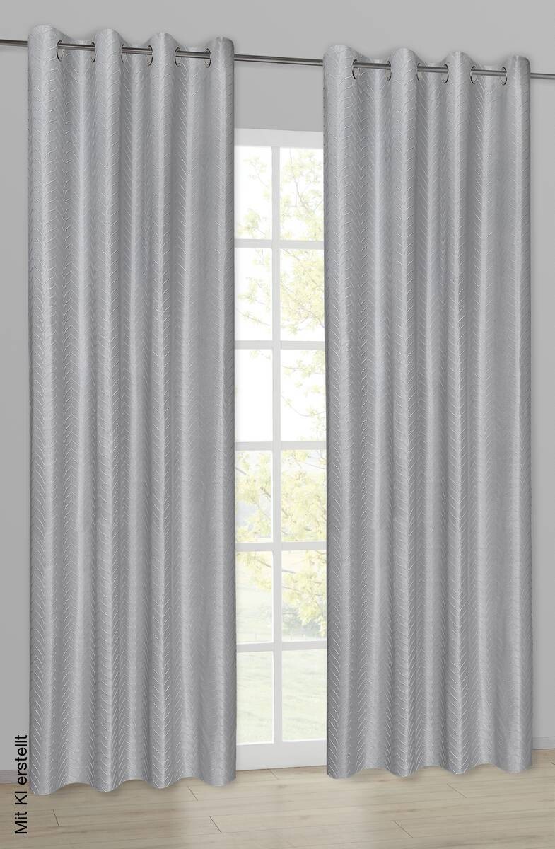 Happy Home Ösenvorhang Kiel silber B/L: ca. 145x245 cm